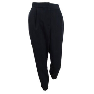 Alfani Women's Deep Black Side Pocket Pleated Front Jogger Ankle Pants Size 4